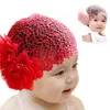 Wholesale- Modern For 6 months -2 years Baby Infant Girl Lace Flower Headband Elastic Hairband cap hat Hair Band clothes Red,Pink Oct05