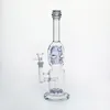 Echtes Bild, 35 cm hoch, starke Öl-Rigs-Glasbongs mit 14,4 mm Gelenkgröße, Schüssel, Recycler, Dab Rigs, 8 Perlenfilter, Glas-Wasserpfeifen, Saftes-Schiff