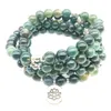 SN1353 Moss Kamienna Bransoletka Nowy Design Moda Kobiety Bransoletka Naturalny Kamień 108 Mala Lotus Charm Naszyjnik Darmowa Wysyłka