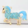 Skillful manufacture big tail horse key chain with crystal key ring cute metal key chain 3 color