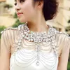 Rhinestone Crystal Bridal Handmade Wedding Shoulder Halter Necklace Imitation Women Pageant Party Prom Jewelry