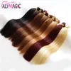 AliMagic brasiliansk rakt jungfruligt hårförlängning naturlig färg 100 g/bunt Remy bulk hår, människohår bulk för flätning 12 färger valfritt