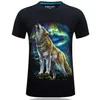 Personnalité hommes designer t-shirts impression 3D hip hop t-shirt loup sauvage gros vêtements, plus la taille t-shirt shorts hommes de luxe t-shirt