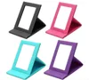 Tabletop Vanity Makeup Mirror Portable Folding Mirrors With PU Leather Standing Case Colorful Cosmetics Multi-used Tool Large SN1034
