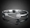 LuckyShine 6 stks Holiday Gift Glanzende Unieke Rose Flower Pure 925 Sterling Zilver Open Verstelbare Armbanden Armbanden Rusland Armbanden