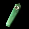 Semi Precious Stone Green Aventurine Crystal Rock Rökning Rör Tobak Reiki Chakra Wand Pipes Handpolerat Naturligt grönt ädelstenrör