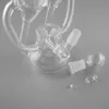 Dubbele trechter Waterleidingen Recycler Bongs 10 "Olie Rig Glass Bong 14mm Mannelijke Joint Glass Pipes wordt geleverd met Kom