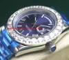 Luxusuhr Roman Größere Diamantlünette Blaues Zifferblatt Brust 43mm Automatische Modemarke Herrenuhr Armbanduhr