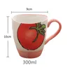 Handbemalte Keramik-Kaffeetassen mit Gemüsemotiv, kreative japanische 325 ml Milch- und Wasserbecher, Teetasse für Zuhause, Büro, Schule, Restaurant