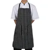 Hot chef-kok schort verstelbare zwarte streep bib schort chef-kok-restaurant AVENTAL DE COZINHA DIVERTIDO # 9869