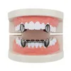 hip hop lisse grillz grilles dentaires plaquées or véritable Vampire dents de tigre rappeurs bijoux de corps quatre couleurs doré argent or rose 6961938