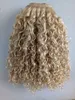 Strong Chinese Virgin Remy Curly Hair Weft Human Top Extensions blonde 613 Color 100g one bundle2911631