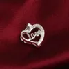 Biżuteria srebrna Wisiorek Fine Love w kształcie serca łańcuch 925 Biżuteria Posrebrzany Naszyjnik Wisiorki Moda Prezent Naszyjnik Najwyższej Jakości