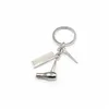 Dryer Scissor Comb Keychain Pendants Key Rings Jewelry Cosmetologist Hair Dresser Bag Hangs Gift DS