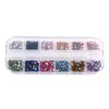 12 färger nagelkonst dekoration akryl flatbottom borr 2400pcs 3d blandade rhinestones diamant dhl gratis