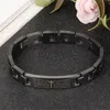 Herrens bön Crucifix Armband för män Partihandel Svart Titanium Steel Bangle Mäns Armband med fabrikspris