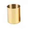 400ml Nordic Style Brass Gold Vase Stainless Steel Cup Cylinder Penhållare för skrivbord Arrangörer W7390