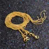 1mm Gold Sterling Silber überzogene Schlangenketten Halskette Schmuck