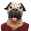 Niedliche Mops-Hundekopf-Latexmaske, Vollgesichtsmaske für Erwachsene, atmungsaktiv, für Halloween, Maskerade, Kostümparty, Cosplay, lustige Maske