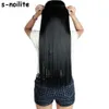 S-Noilite Fall to Taiste 46-76 см. Самый длинный клип для наращивания человеческих волос Один кусок настоящий естественный густой синтетический расширение волос