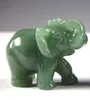 2,2 INCH Green Aventurine Jade Stone Craving Elefante fortunato Statua Feng Shui