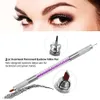 Microblading Sobrancelha Manual Handmade Double Cristal Acrílico Tatuagem Caneta Micro Blading Permanent Eye Brow Tools para maquiagem sobrancelhas