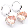 Novel Luckyshine 5 Sets Fashion Heart Morganite Crystal Cubic Zirconia 925 Silver Pendants Necklaces Earrings Gift Wedding Jewelry Sets