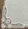 Set of 12 Fashion Guest Towel Ladies Handkerchiefs Bridal Hankies Wedding Hanky Linen Daisy Crochet Embroidered Lace Handkerchief 12x12-inch