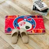 Rectangle Absorption d'eau Tapis Joyeux Arbre de Noël Père Noël Motif Tapis Confortable Flanelle Tapis de Bain Mode 7 5ky BB