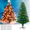 뜨거운 판매 2018 다채로운 광섬유 램프 녹색 크리스마스 트리 아이언 스탠드 홈 축제 장식