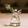 Behogar Angel Style Szklany Kwiat Dekoracja Wazon Vidrio Florero de Vidro Vaso Vetro Vaso Glas Wase Dekoracja Stół