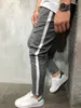 Men's Strip Pencil Pants Black Gray Casual Suit Pants Skinny Fit Panelled Colors Pants Free Shipping