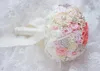 High-end custom handmade wedding bouquet high quality DIY jewelry brooch eternal flower, pink silk rose bridal bouquet