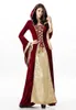 Mittelalterliches Kleid Robe Damen Renaissance Kleid Prinzessin Königin Kostüm Samt Hofmädchen Halloween Kostüm Vintage Kapuzenkleid