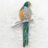 Partihandel C910 Multicolor Crystal Rhinestone Enameling Papegoja Broscher Mode Kostym Pin Brosch Smycken Gift