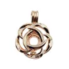 10 pièces or Rose fleur perle Cage fabrication de bijoux fournitures perles Cage pendentif arôme diffuseur d'huile essentielle pour perle d'huître
