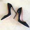 New black lacquer skin snake pattern with fine pointed high heeled shoes, fashionable sexy women shoes, ,customized 33-45