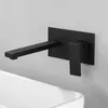 Rolya Cubix matte zwarte vierkante stijl in wandgemonteerde badkamer kraan groothandel promotie messing badkamer gootsteen mixer Tap