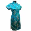 Vintage kinesisk stil mini cheongsam ny ankomst kvinnors satin qipao röd sommar sexig fest klänning mujer vestidos plus storlek s-6xl