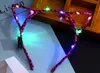 Led Chat Oreille Bandeau Light Up Party Glowing Fournitures Femmes Fille Clignotant Bande De Cheveux Fan De Football Concet Cheer Halloween Cadeaux De Noël HH7-1275