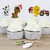 24pcs/set Farm animals Cow tractor Cupcake Picks Cake Toppers Cartoon cake Inserts Card Christmas Party Gifts for Kids Birthday Decor C5008