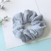 Fashion Girl Three-Dimensional Stripes Fabric Hair Scrunchy Ponytail Holder Hair ties Gum Elastic Hair Bands Rubber Bands 6C2567