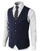 Bourgogne Wedding Vests Custom Made Formal England Style Navy Blue Groom Vest Normal Mens Waistcoat Vest7565432