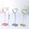 Serce Kształt Place Uchwyt Karty Wedding Party Favor Stół Decor Liczby posiadacze Metal Love Photo Seat Clips 1 3ZQ FF