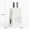 5V 2A USB 1 Portar Interface Travel EU US-kontakt USB Original Wall Charger Adapter för Samsung för iPhoneXS / X / 8/7 / 6 Cellphone