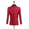 新しいスタイルの新郎の赤いパターン新郎Tuxedos Shawl Black Lapel男性スーツサイドベントウェディング/プロムベストマン（ジャケット+パンツ+ベスト+ネクタイ）K918