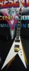 Rare Double V Kiss Vinnie Vincent Pearl White / Gold Flying V Guitare Électrique Floyd Rose Tremolo Cordier, Écrou De Verrouillage, Quincaillerie Dorée