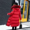 2018 Kış kadın Aşağı Parkas Kış Ceket Büyük Kürk Kalın İnce Uzun Coat Moda Fermuar Kapşonlu Kadın Uzun Giyim C88023L C18111301