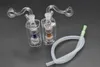 Mini brûleur à mazout en verre Bong recycleur 10mm brûleur à mazout tuyau d'eau Dab Rig Bongs 10mm receveur de cendres Bong tuyaux d'eau avec tuyau de brûleur à mazout de 10mm