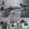 Set di accessori per il bagno Base intagliata in rame spazzolato Accessori per il bagno Mensola per asciugamani da bagno Porta asciugamani Porta carta Gancio per stoffa WF-92100